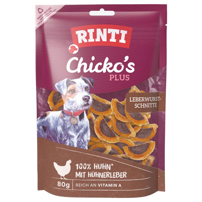 RINTI Chicko Plus Leberwurstschnitte - Sparpaket: 3 x 80 g von Rinti