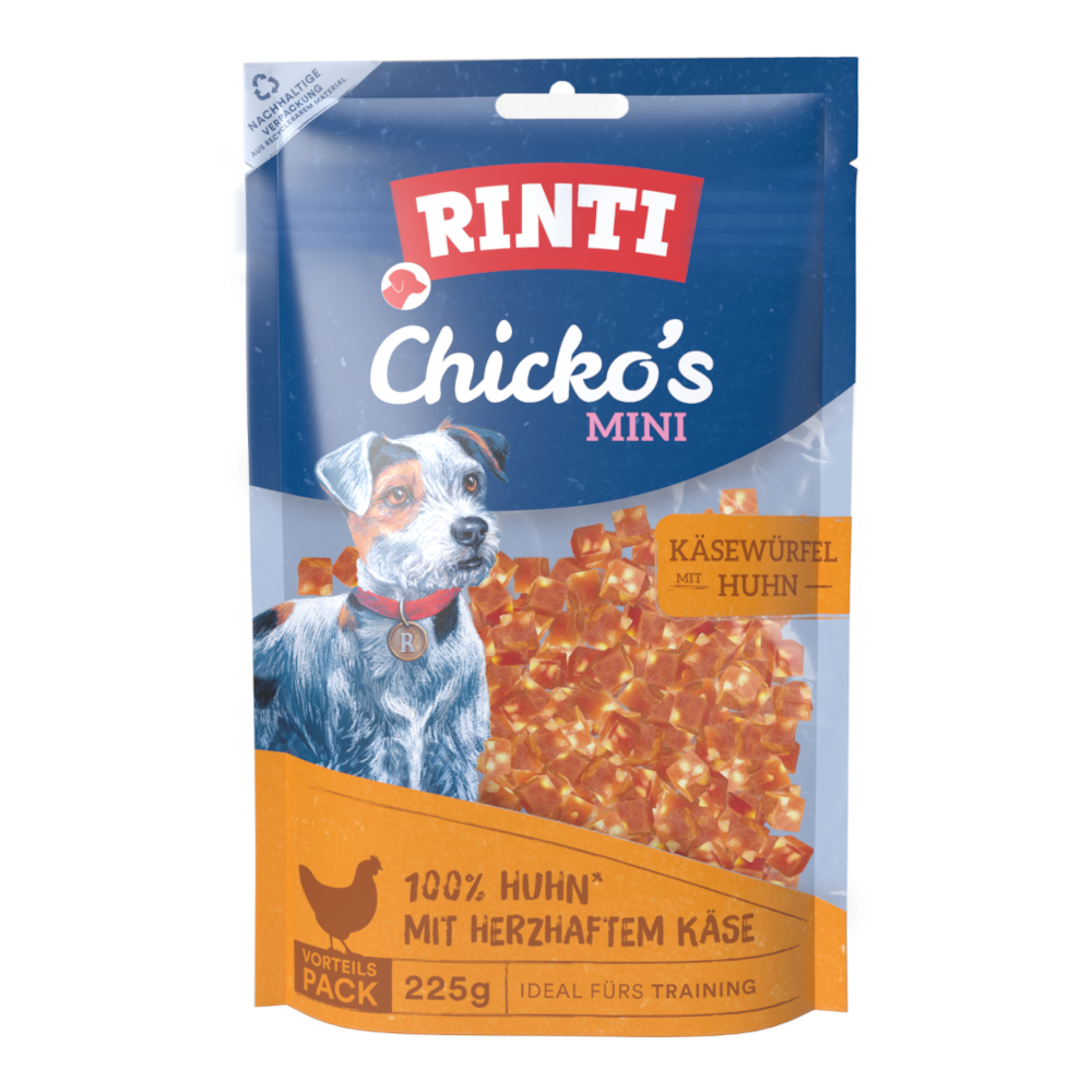 RINTI Chicko's Mini - Käsewürfel mit Huhn (225 g) von Rinti