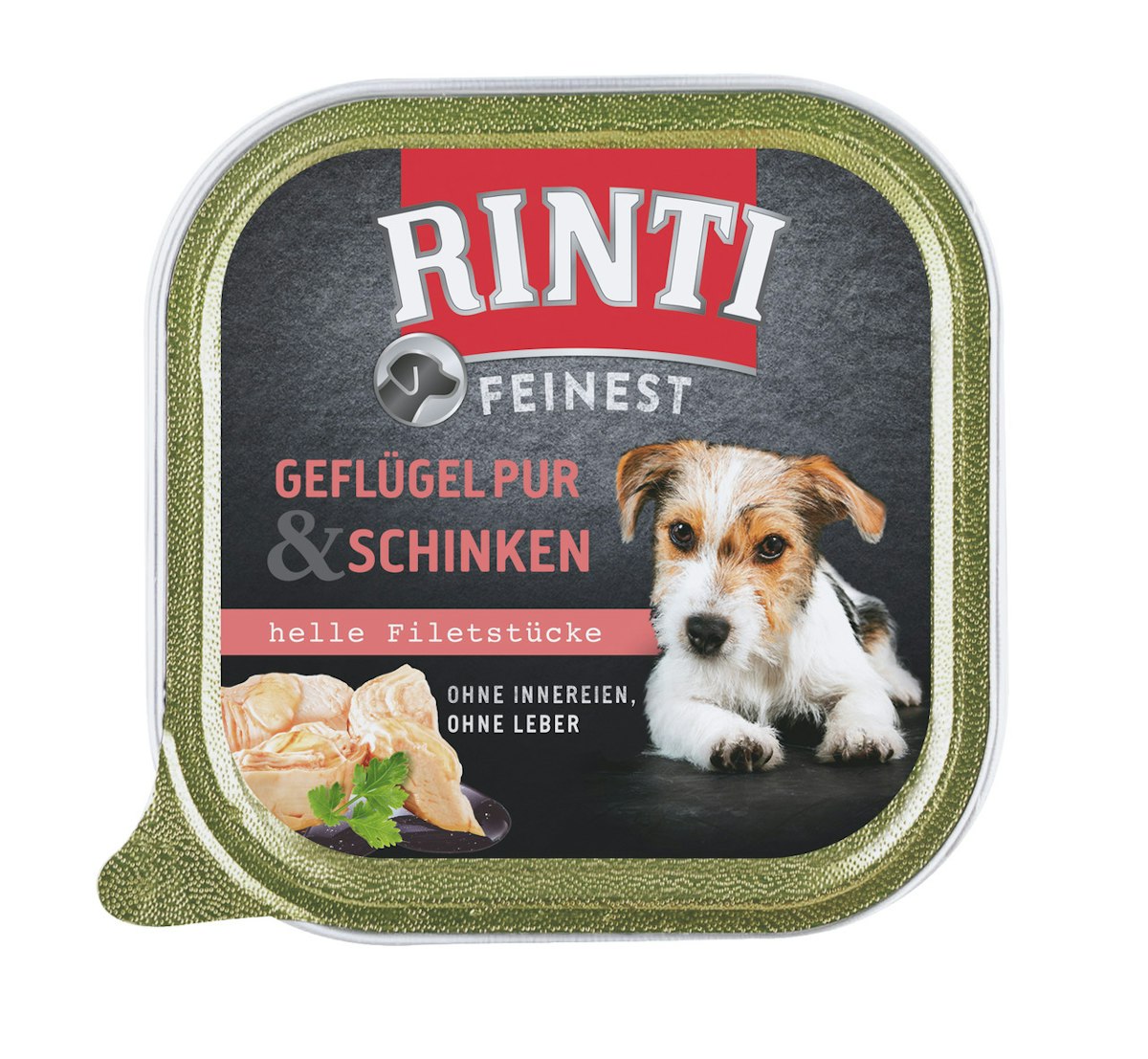 RINTI Feinest 150g Schale Hundenassfutter Sparpaket 22 x 150 Gramm Geflügel Pur & Gemüse