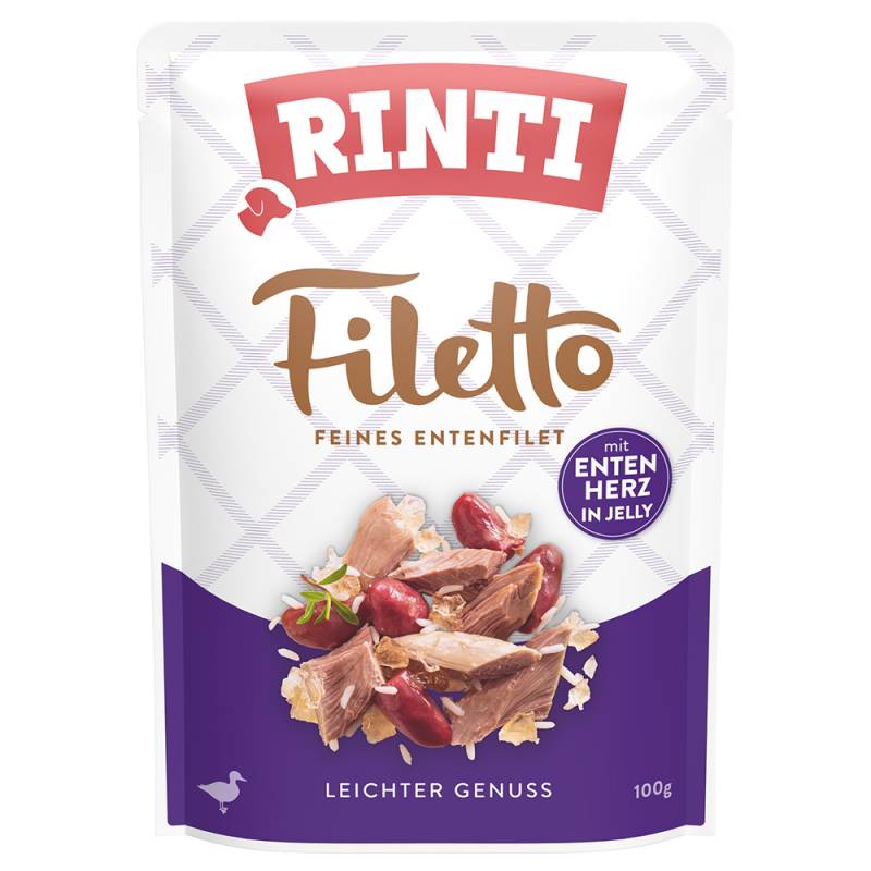 RINTI Filetto Pouch in Jelly 24 x 100 g - Ente mit Entenherz von Rinti