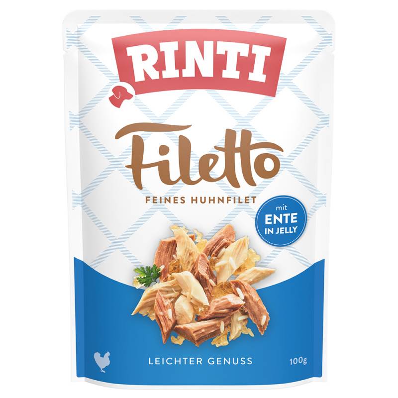 RINTI Filetto Pouch in Jelly 24 x 100 g - Huhn mit Ente von Rinti