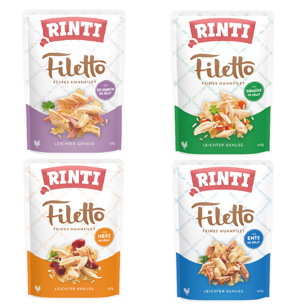 RINTI Filetto Pouch in Jelly 8 x 100 g - Mix (4 Sorten) von Rinti
