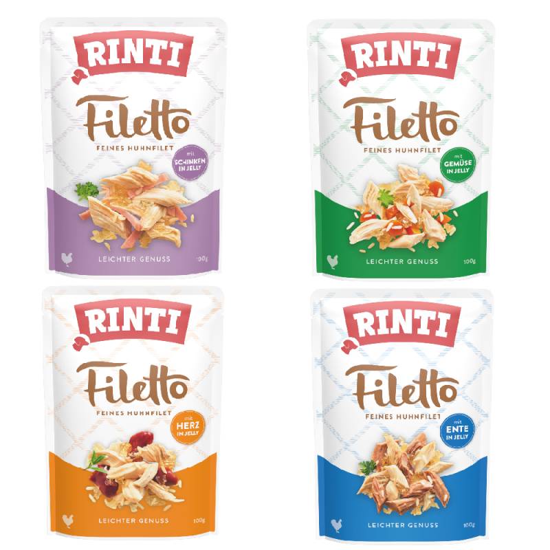 RINTI Filetto Pouch in Jelly 8 x 100 g - Mix (4 Sorten) von Rinti