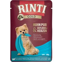 RINTI Gold 10 x 100 g - Huhn Pur & Geflügelherzen von Rinti