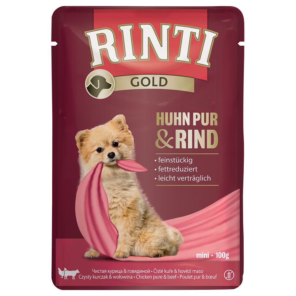 RINTI Gold 10 x 100 g - Huhn Pur & Rind von Rinti