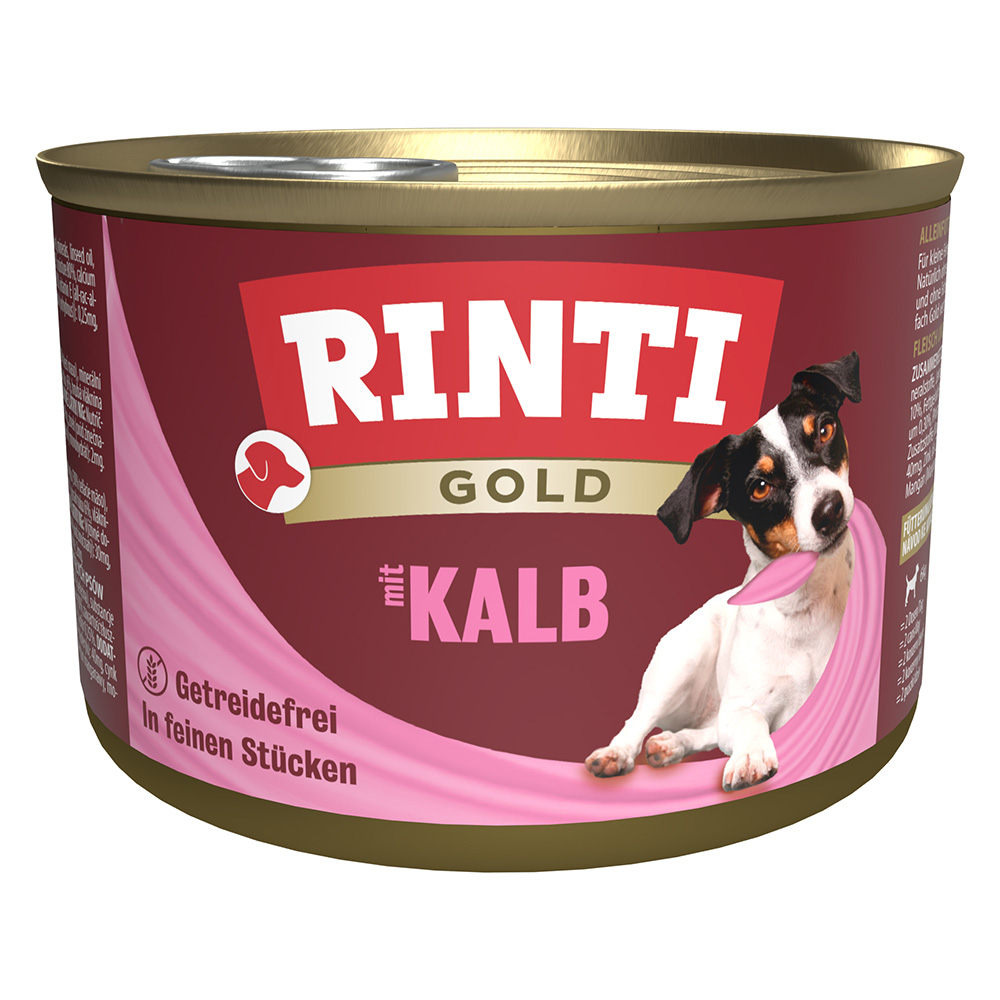 RINTI Gold 12 x 185 g - Kalbstückchen von Rinti