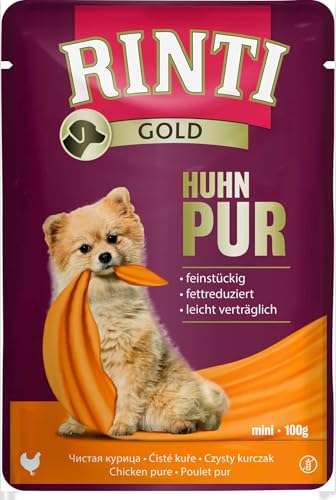 RINTI Gold Mini Huhn Pur | 10 x 100 g | Alleinfuttermittel für ausgewachsene kleine Hunde | Ausschließlich Huhn für empfindliche Hunde bei Allergien | Im Frischebeutel RINTI Gold Mini Huhn Pur | 10 x 100 g | Alleinfuttermittel für ausgewachsene kleine Hunde | Ausschließlich Huhn für empfindliche Hunde bei Allergien | Im Frischebeutel von Rinti