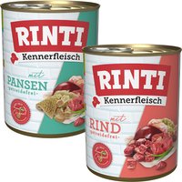 RINTI Kennerfleisch 800g x 24 - Sparpaket - Mix (Rind, Pansen) von Rinti
