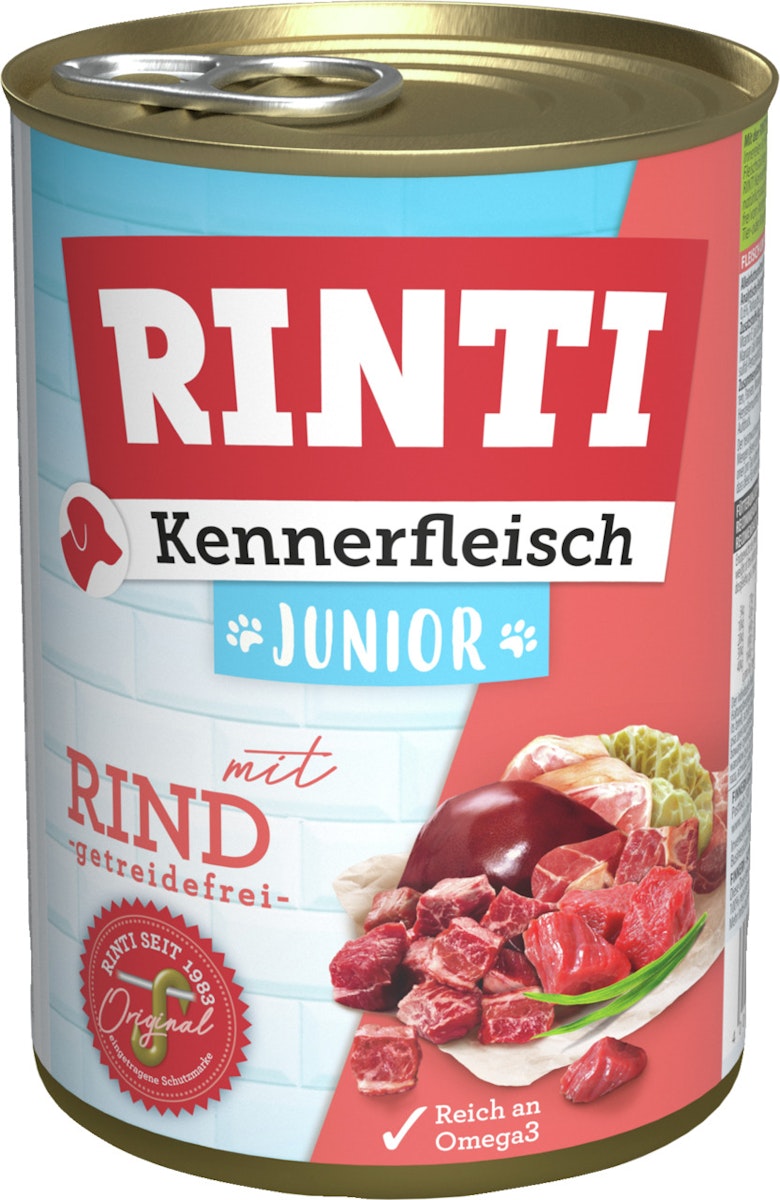 RINTI Kennerfleisch Junior 400g Dose Hundenassfutter von Rinti