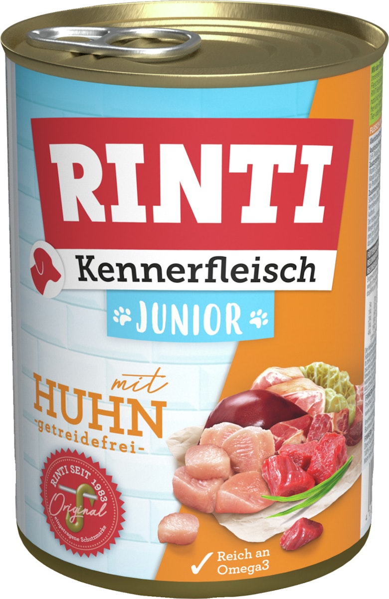 RINTI Kennerfleisch Junior 400g Dose Hundenassfutter von Rinti