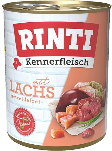 RINTI - Kennerfleisch | Nassfutter mit 70% Fleisch für ausgewachsene Hunde. Getreidefreies Alleinfutter in der Dose ohne Soja, Farb- und Konservierungsstoffe | 12x800g Lachs RINTI - Kennerfleisch | Nassfutter mit 70% Fleisch für ausgewachsene Hunde. Getreidefreies Alleinfutter in der Dose ohne Soja, Farb- und Konservierungsstoffe | 12x800g Lachs von Rinti