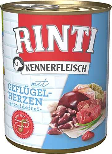 RINTI Kennerfleisch mit Geflügelherzen 12 x 800 g von Rinti