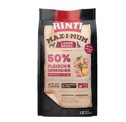 RINTI Max-i-Mum Large Breed Huhn 12kg | Trockenfutter für Erwachsene Hunde großer Rassen von Rinti