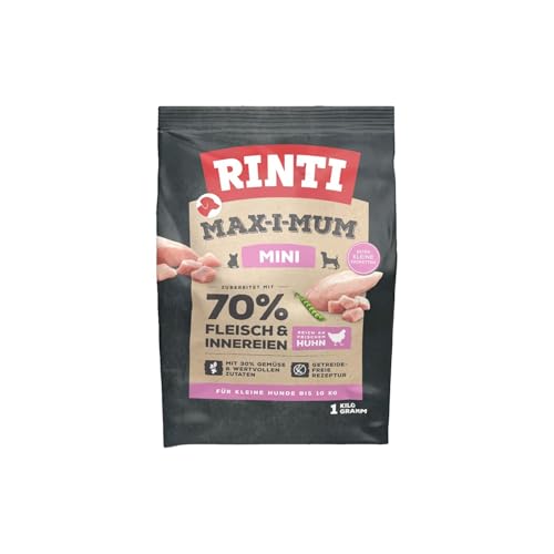RINTI - Max-i-Mum Mini | Trockenfutter für kleine, ausgewachsene Hunde mit 70% Fleisch & Innereien. Getreidefreies Alleinfutter mit ausgewogenem Protein-/Fett-Verhältnis | 7x1kg Huhn RINTI - Max-i-Mum Mini | Trockenfutter für kleine, ausgewachsene Hunde mit 70% Fleisch & Innereien. Getreidefreies Alleinfutter mit ausgewogenem Protein-/Fett-Verhältnis | 7x1kg Huhn von Rinti