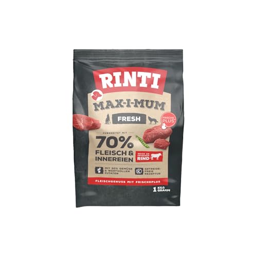 Rinti - Max-i-Mum | Trockenfutter für ausgewachsene Hunde mit 70% Fleisch und Innereien. Getreidefreies Alleinfutter im Beutel mit ausgewogenem Protein-/Fett-Verhältnis | 7x1kg Rind Rinti - Max-i-Mum | Trockenfutter für ausgewachsene Hunde mit 70% Fleisch und Innereien. Getreidefreies Alleinfutter im Beutel mit ausgewogenem Protein-/Fett-Verhältnis | 7x1kg Rind von Rinti