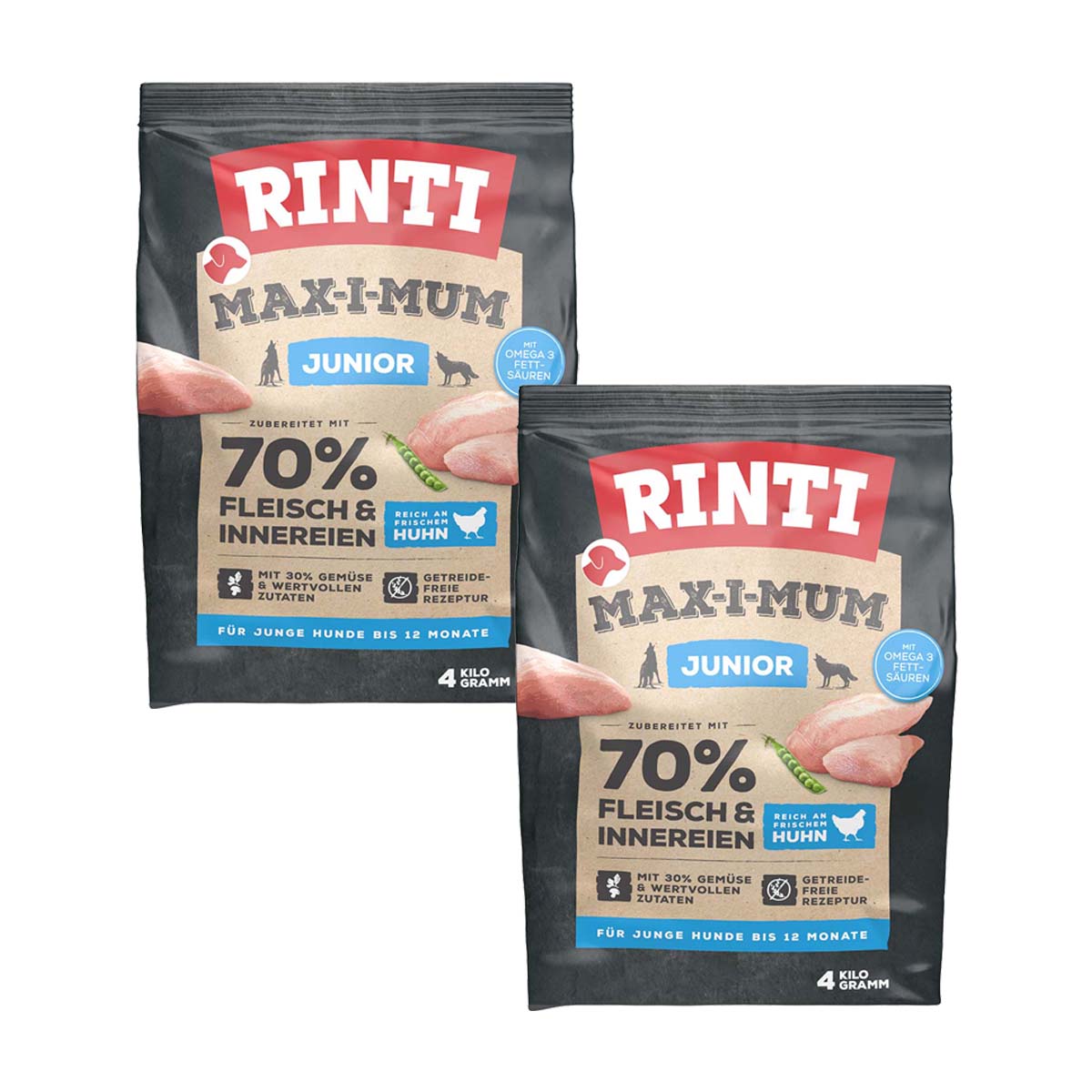 Rinti Max-i-Mum Junior Huhn 2x4kg Rinti Max-i-Mum Junior Huhn 2x4kg von Rinti