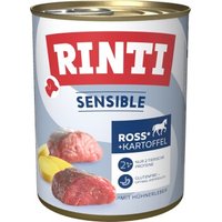 RINTI Sensible Nassfutter Hund, Adult, Dose, Ross und Hühnerleber 12x800 g von Rinti
