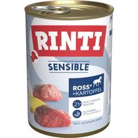 RINTI Sensible Nassfutter Hund, Adult, Dose, Ross und Hühnerleber 6x400 g von Rinti