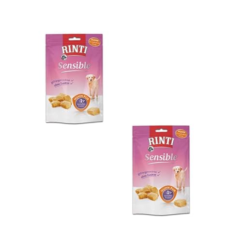 RINTI Sensible Snack Huhn pur | Doppelpack | 2 x 120 g Beutel | Ergänzungsfuttermittel für ausgewachsene Hunde | bei Allergien/Verträglichkeitsproblemen | gefriergetrocknet von Rinti