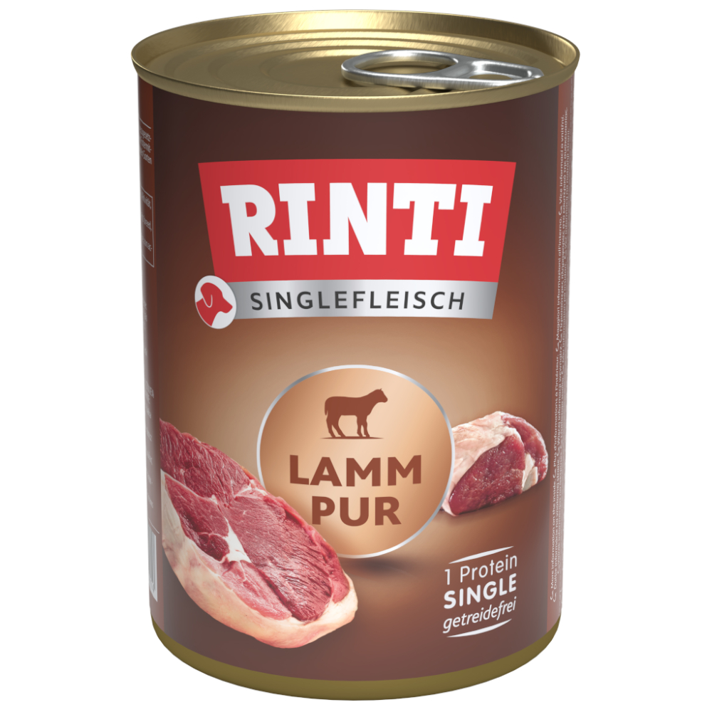 RINTI Singlefleisch 24 x 400 g - Lamm pur RINTI Singlefleisch 24 x 400 g - Lamm pur von Rinti