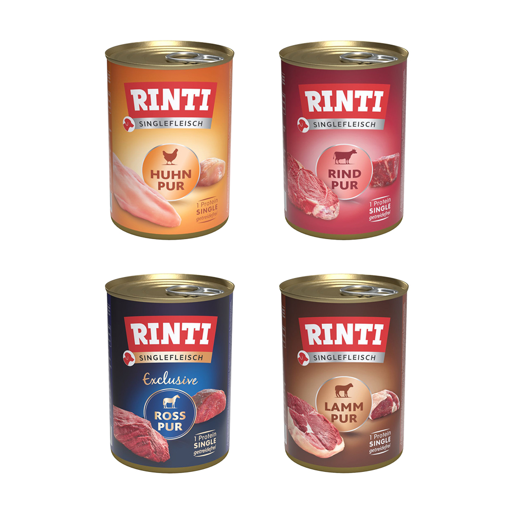 RINTI Singlefleisch 24 x 400 g - Mixpaket: 4 Sorten RINTI Singlefleisch 24 x 400 g - Mixpaket: 4 Sorten von Rinti