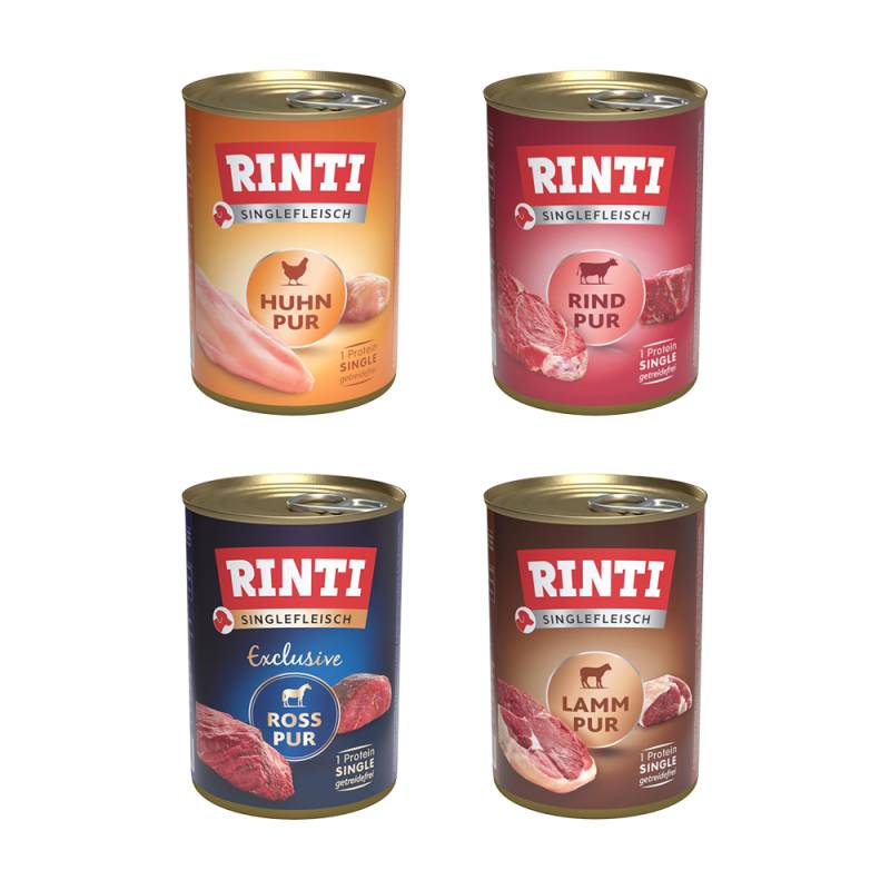 RINTI Singlefleisch 24 x 400 g - Mixpaket: 4 Sorten RINTI Singlefleisch 24 x 400 g - Mixpaket: 4 Sorten von Rinti