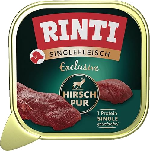 RINTI - Singlefleisch Exclusive | Nassfutter mit 100% Hirschfleisch für Sensible, ausgewachsene Hunde. Alleinfutter in Schälchen ohne Getreide und künstliche Zusätze | 10x150g Hirsch Pur RINTI - Singlefleisch Exclusive | Nassfutter mit 100% Hirschfleisch für Sensible, ausgewachsene Hunde. Alleinfutter in Schälchen ohne Getreide und künstliche Zusätze | 10x150g Hirsch Pur von Rinti