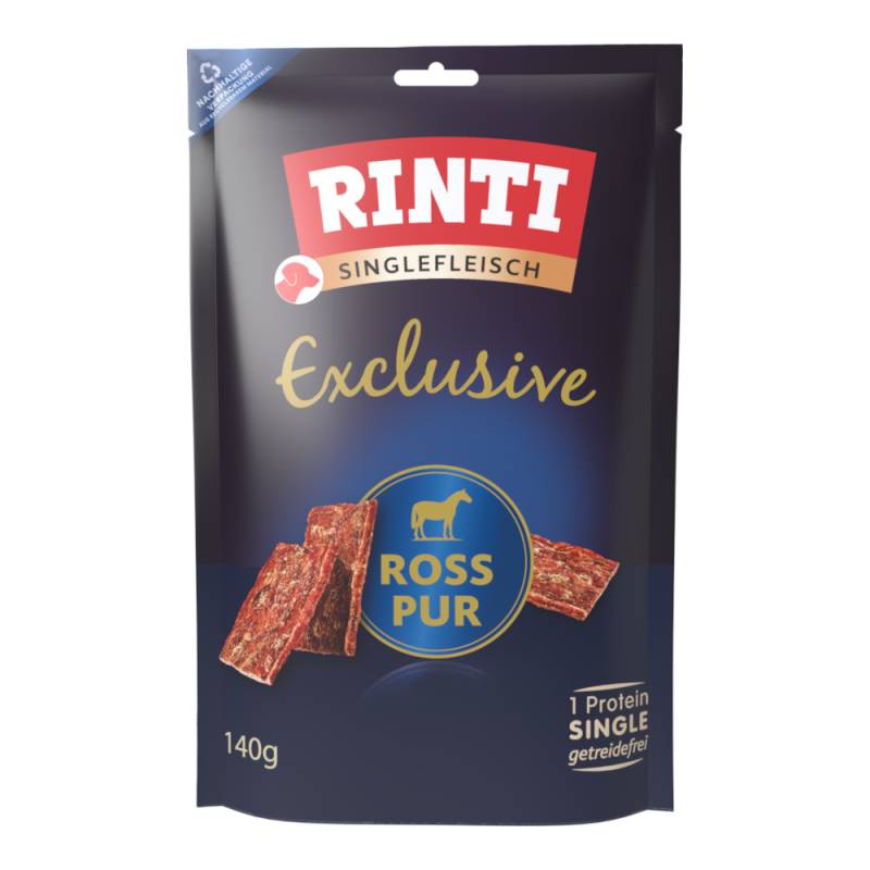 RINTI Singlefleisch Exclusive Snack Bigpack - Sparpaket: 3 x 140 g Ross pur von Rinti