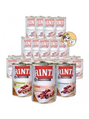 Rinti 30 x 400g Kennerfleisch Nassfutter aus 19 Sorten frei wählbar und MIOMERA gratis Snack dazu Rinti 30 x 400g Kennerfleisch Nassfutter aus 19 Sorten frei wählbar und MIOMERA gratis Snack dazu von Rinti