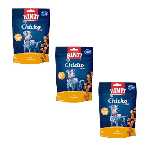 Rinti Chicko Mini Käsewürfel mit Huhn | 3er Pack | 3 x 80 g | Aus frischem Hühnerbrustfilet zubereitet | Schonend luftgetrocknet | Wiederverschließbar | Ohne Soja und Fleischmehle Rinti Chicko Mini Käsewürfel mit Huhn | 3er Pack | 3 x 80 g | Aus frischem Hühnerbrustfilet zubereitet | Schonend luftgetrocknet | Wiederverschließbar | Ohne Soja und Fleischmehle von Rinti