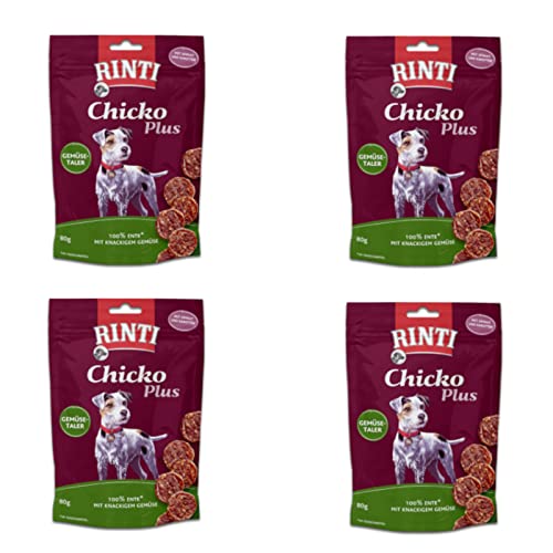 Rinti Chicko Plus Gemüsetaler - Leckerlis mit Entengeschmack für Hunde - Bundle - 4 x 80 g Rinti Chicko Plus Gemüsetaler - Leckerlis mit Entengeschmack für Hunde - Bundle - 4 x 80 g von Rinti