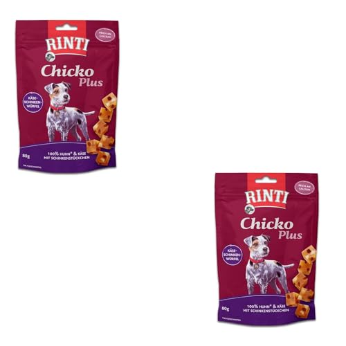 Rinti Chicko Plus Käse-Schinken-Würfel | Doppelpack | 2 x 80 g | Leckerli für Hunde | Hühnerbrustfilet mit herzhaften Käsestückchen + Schinken | Schonend luftgetrocknet Rinti Chicko Plus Käse-Schinken-Würfel | Doppelpack | 2 x 80 g | Leckerli für Hunde | Hühnerbrustfilet mit herzhaften Käsestückchen + Schinken | Schonend luftgetrocknet von Rinti
