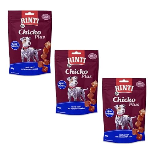Rinti Chicko Plus Käsewürfel Ente für Hunde | 3er Pack | 3 x 80 g | Schonend luftgetrocknetes Entenbrustfilet | Im praktischen wiederverschließbaren Beutel Rinti Chicko Plus Käsewürfel Ente für Hunde | 3er Pack | 3 x 80 g | Schonend luftgetrocknetes Entenbrustfilet | Im praktischen wiederverschließbaren Beutel von Rinti