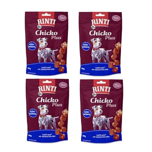 Rinti Chicko Plus Käsewürfel Ente für Hunde | 4er Pack | 4 x 80 g | Schonend luftgetrocknetes Entenbrustfilet | Im praktischen wiederverschließbaren Beutel Rinti Chicko Plus Käsewürfel Ente für Hunde | 4er Pack | 4 x 80 g | Schonend luftgetrocknetes Entenbrustfilet | Im praktischen wiederverschließbaren Beutel von Rinti