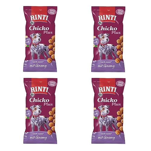Rinti Chicko Plus Superfoods mit Ginseng | 4er Pack | 4 x 70 g | Ergänzungsfuttermittel für ausgewachsene Hunde | Schonend luftgetrocknete Snacks | Ohne Fleischmehle und ohne Soja Rinti Chicko Plus Superfoods mit Ginseng | 4er Pack | 4 x 70 g | Ergänzungsfuttermittel für ausgewachsene Hunde | Schonend luftgetrocknete Snacks | Ohne Fleischmehle und ohne Soja von Rinti