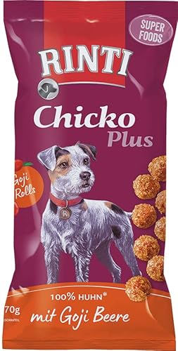 Rinti Chicko Plus Superfoods mit Goji Beeren | 16 x 70 g | Belohnungssnack für Hunde | Hühnerbrustfilet mit Goji Beere | Schonend luftgetrocknet und ohne Soja und Fleischmehle Rinti Chicko Plus Superfoods mit Goji Beeren | 16 x 70 g | Belohnungssnack für Hunde | Hühnerbrustfilet mit Goji Beere | Schonend luftgetrocknet und ohne Soja und Fleischmehle von Rinti