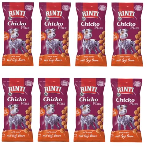 Rinti Chicko Plus Superfoods mit Goji Beeren | 8er Pack | 8 x 70 g | Belohnungssnack für Hunde | Hühnerbrustfilet mit Goji Beere | Schonend luftgetrocknet und ohne Fleischmehle Rinti Chicko Plus Superfoods mit Goji Beeren | 8er Pack | 8 x 70 g | Belohnungssnack für Hunde | Hühnerbrustfilet mit Goji Beere | Schonend luftgetrocknet und ohne Fleischmehle von Rinti