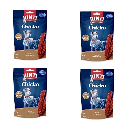 Rinti Extra Chicko Lamm | 4er Pack | 4 x 60 g | Ergänzungsfuttermittel für ausgewachsene Hunde | Leicht bekömmlich und gut verdaulich | Zarte Lamm-Streifen | Ohne Soja Rinti Extra Chicko Lamm | 4er Pack | 4 x 60 g | Ergänzungsfuttermittel für ausgewachsene Hunde | Leicht bekömmlich und gut verdaulich | Zarte Lamm-Streifen | Ohne Soja von Rinti