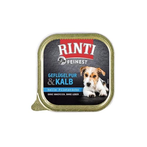 Rinti Feines Geflügel pur & Kalb | 11 x 150 g | Alleinfuttermittel für ausgewachsene Hunde | Ohne Soja, ohne Farb- und Konservierungsstoffe | Ohne Kohlenhydrate und getreidefrei Rinti Feines Geflügel pur & Kalb | 11 x 150 g | Alleinfuttermittel für ausgewachsene Hunde | Ohne Soja, ohne Farb- und Konservierungsstoffe | Ohne Kohlenhydrate und getreidefrei von Rinti