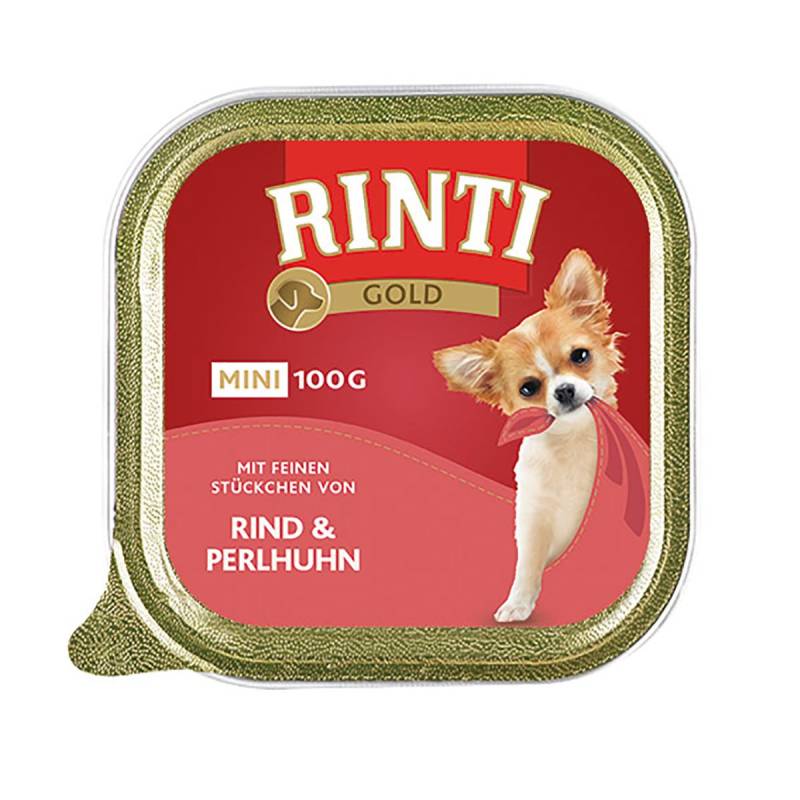 Rinti Gold Mini feine Stückchen von Rind & Perlhuhn 48x100g von Rinti