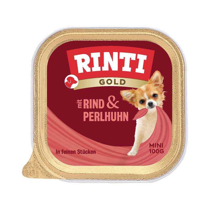 Rinti Gold Mini feine Stückchen von Rind & Perlhuhn 48x100g von Rinti