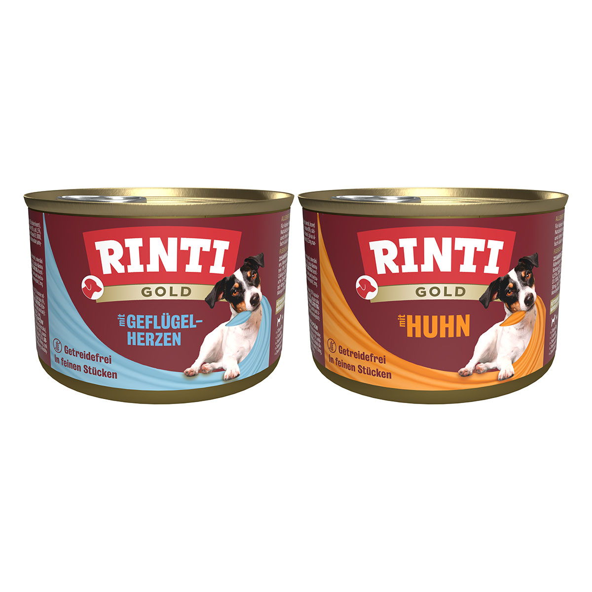 Rinti Gold Mixpaket mit Geflügelherzen & Huhn 24x185g von Rinti