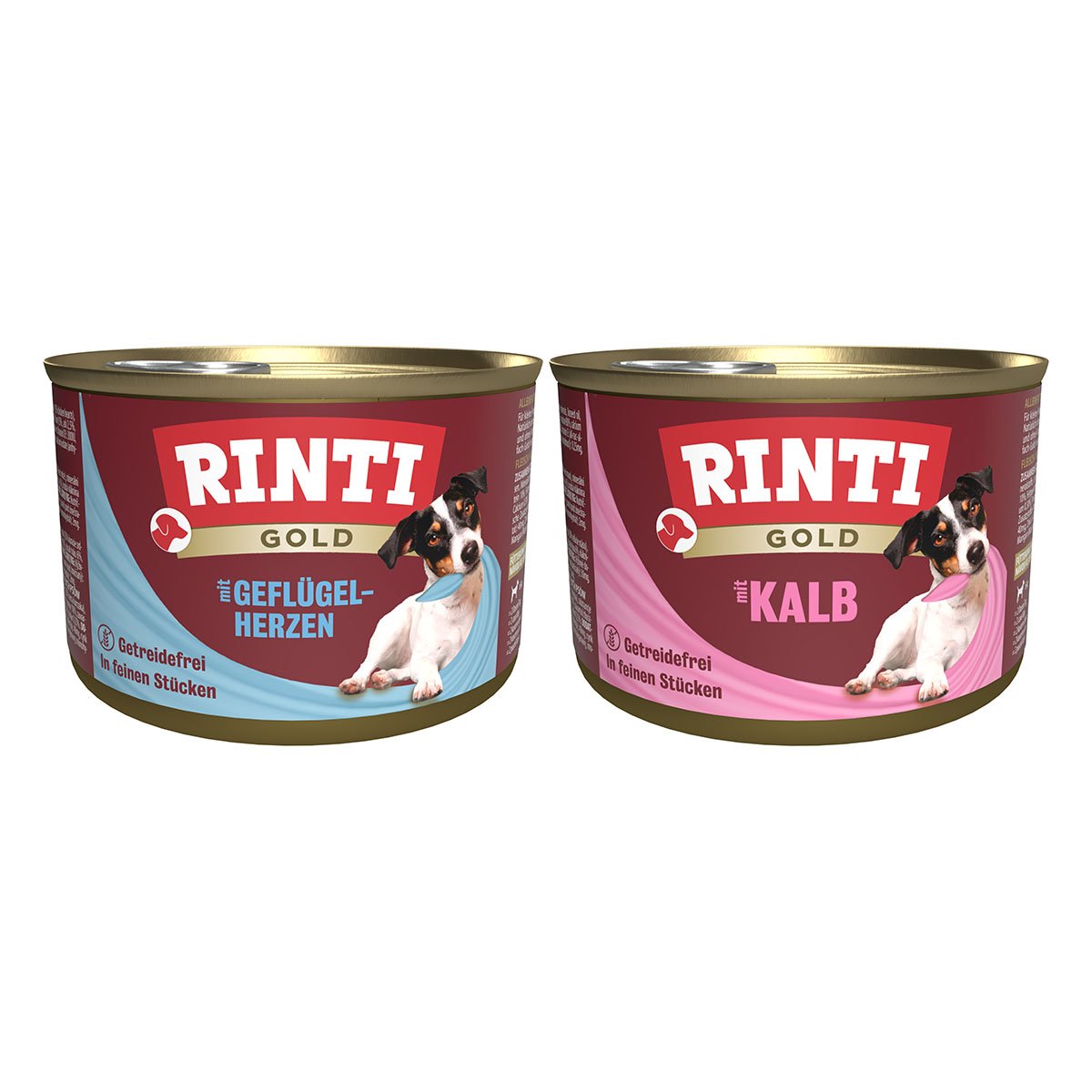Rinti Gold Mixpaket mit Geflügelherzen & Kalb 24x185g von Rinti