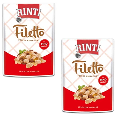 Rinti Hund - Filetto Huhn & RIND - Doppelpack - 2 x 24 x 100g von Rinti