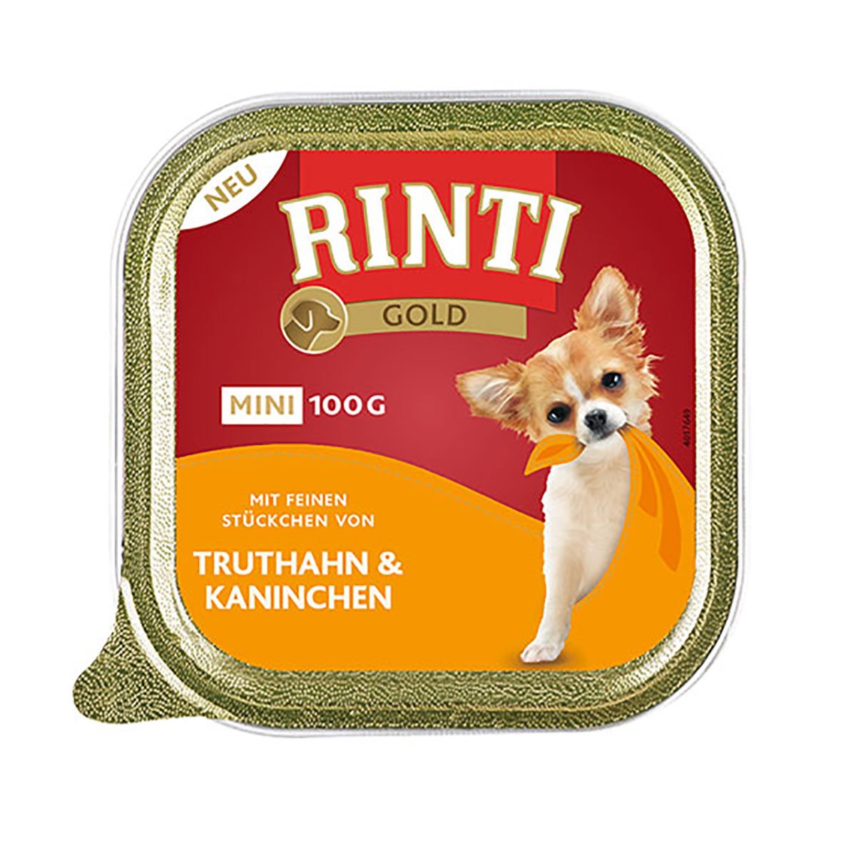 Rinti Hunde-Nassfutter Gold Mini Truthahn & Kaninchen 48x100g von Rinti