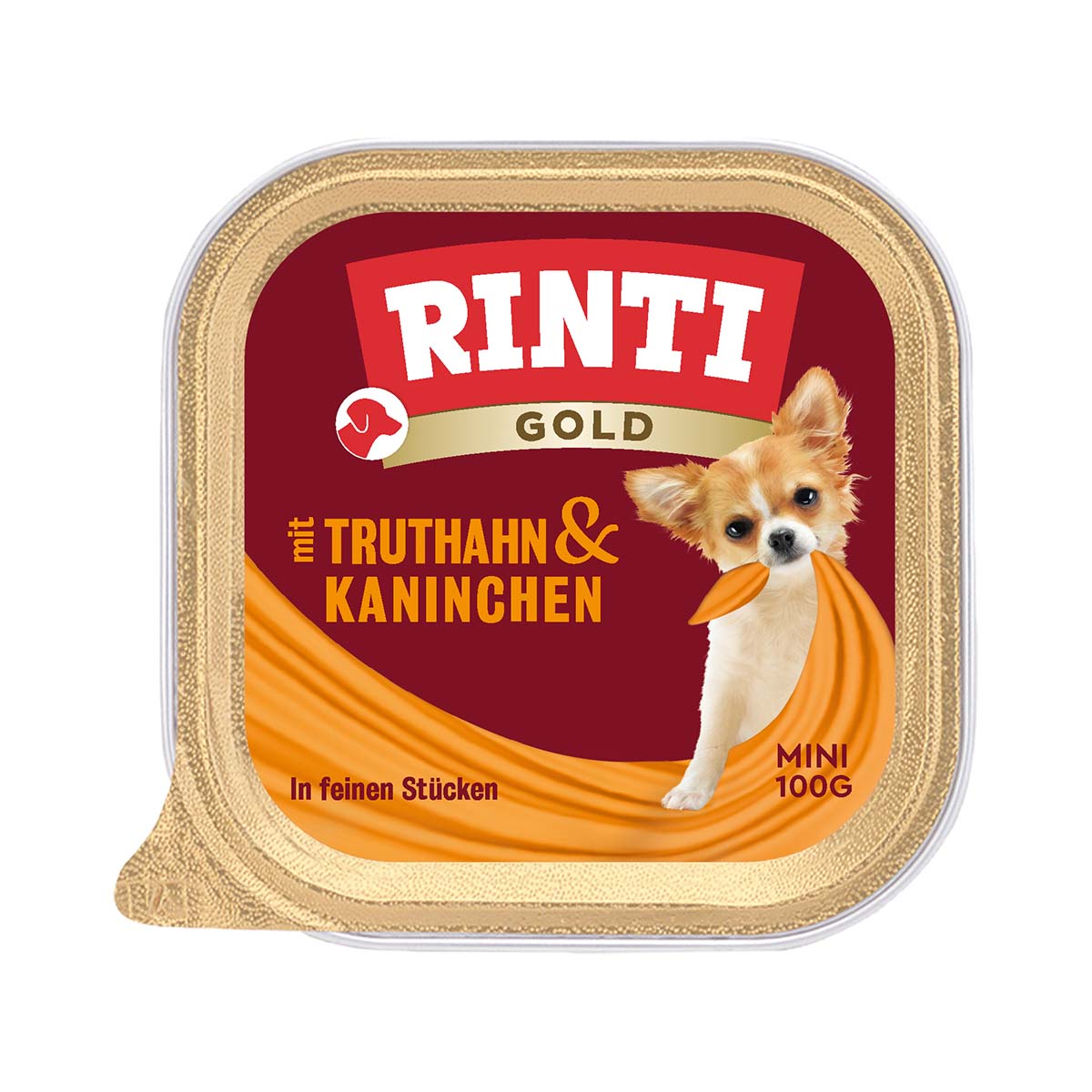 Rinti Hunde-Nassfutter Gold Mini Truthahn & Kaninchen 48x100g von Rinti