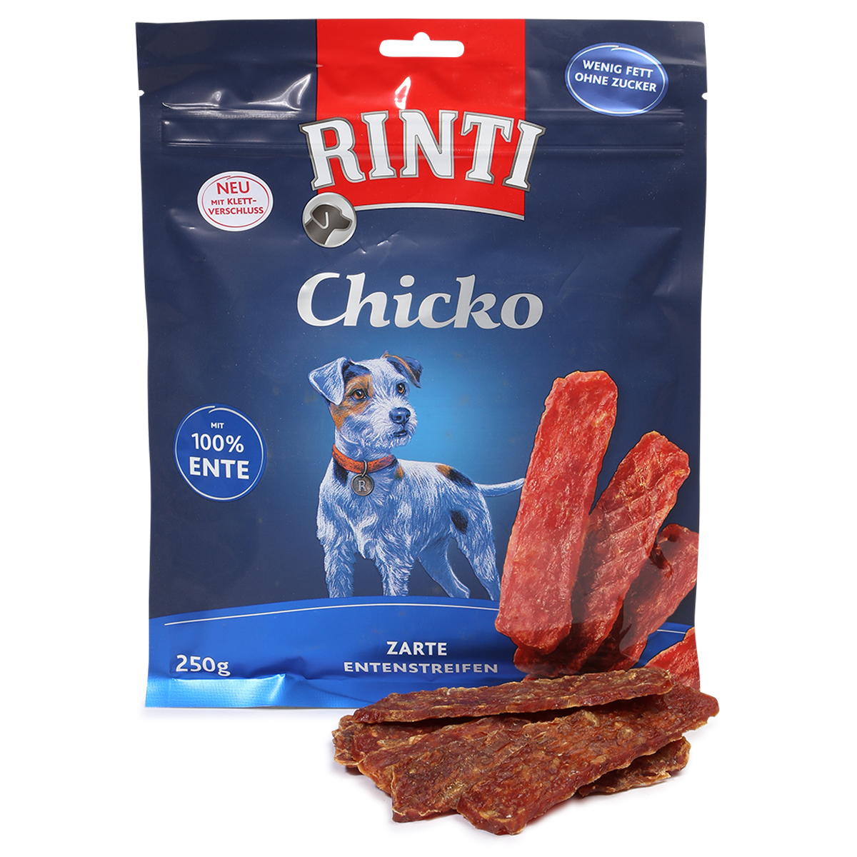 Rinti Hundesnack Extra Chicko Ente 100% Fleisch 250g von Rinti