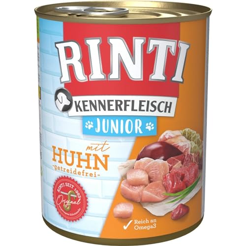 Rinti Kennerfleisch Junior Huhn 800g - Sie erhalten 12 Packung/en; Packungsinhalt 0,8 kg von Rinti