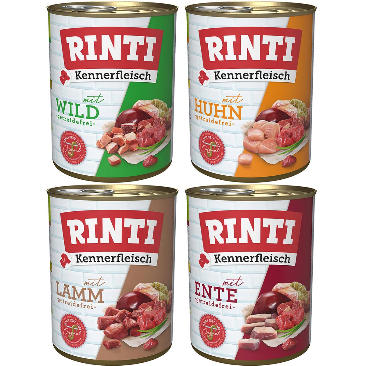 Rinti Kennerfleisch Mix Lamm & Huhn & Ente & Wild 24x800g Rinti Kennerfleisch Mix Lamm & Huhn & Ente & Wild 24x800g von Rinti