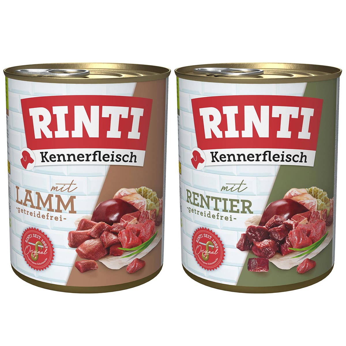Rinti Kennerfleisch Mixpaket mit Rentier und Lamm 24x800g Rinti Kennerfleisch Mixpaket mit Rentier und Lamm 24x800g von Rinti